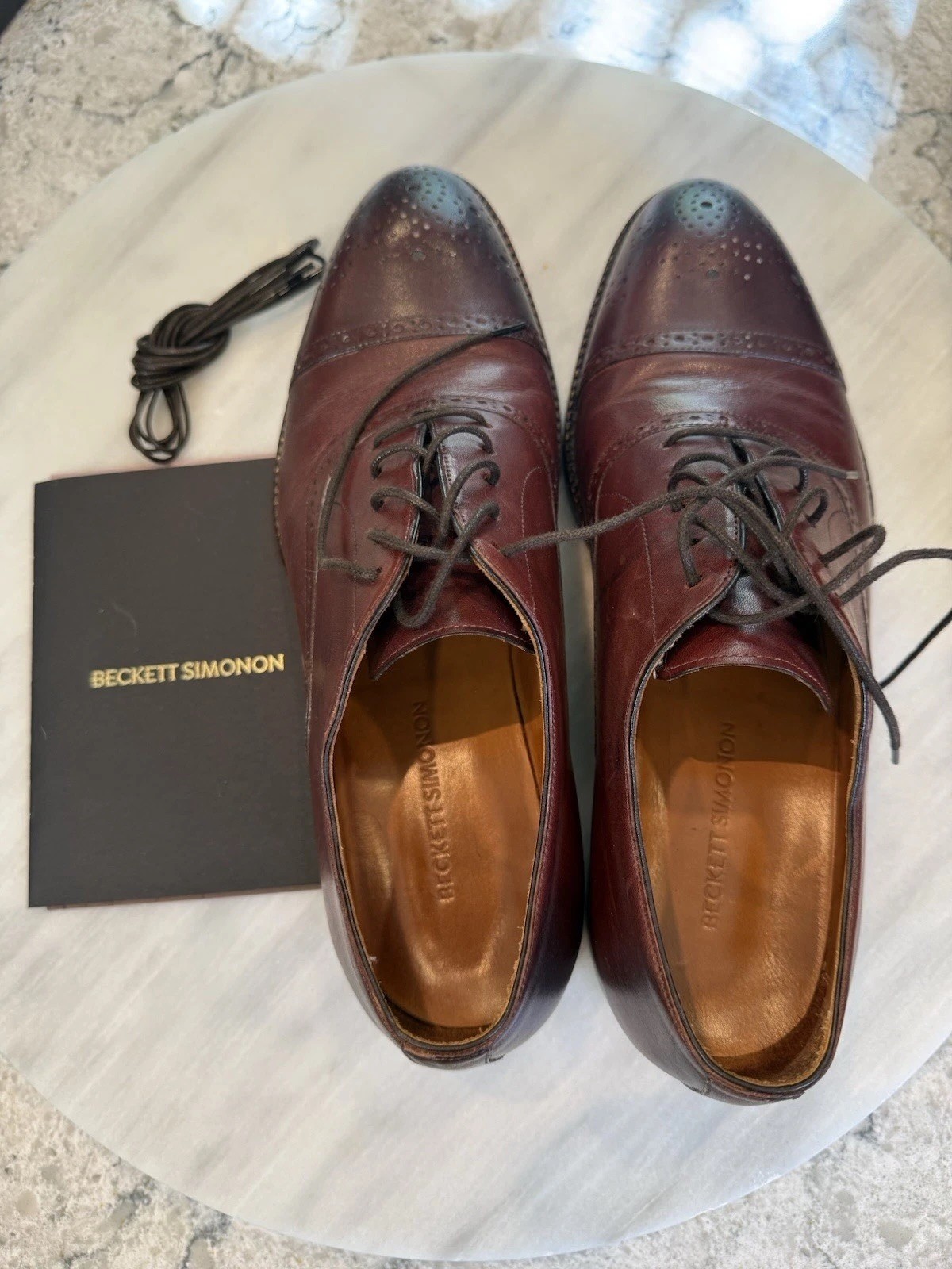 Beckett Simonon | Men’s Vasco Oxford Dress Shoes | Bordeaux (Reddish) | Size 10