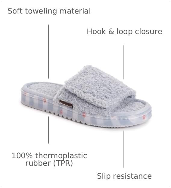 Muk Luks Women’s Acacia Slipper, Light Blue, M (7-8) Medium, Blue