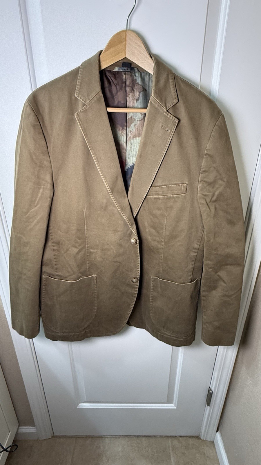 Kroon Mens 42R Brown Cotton Sport Coat Blazer Stretch Casual Jacket