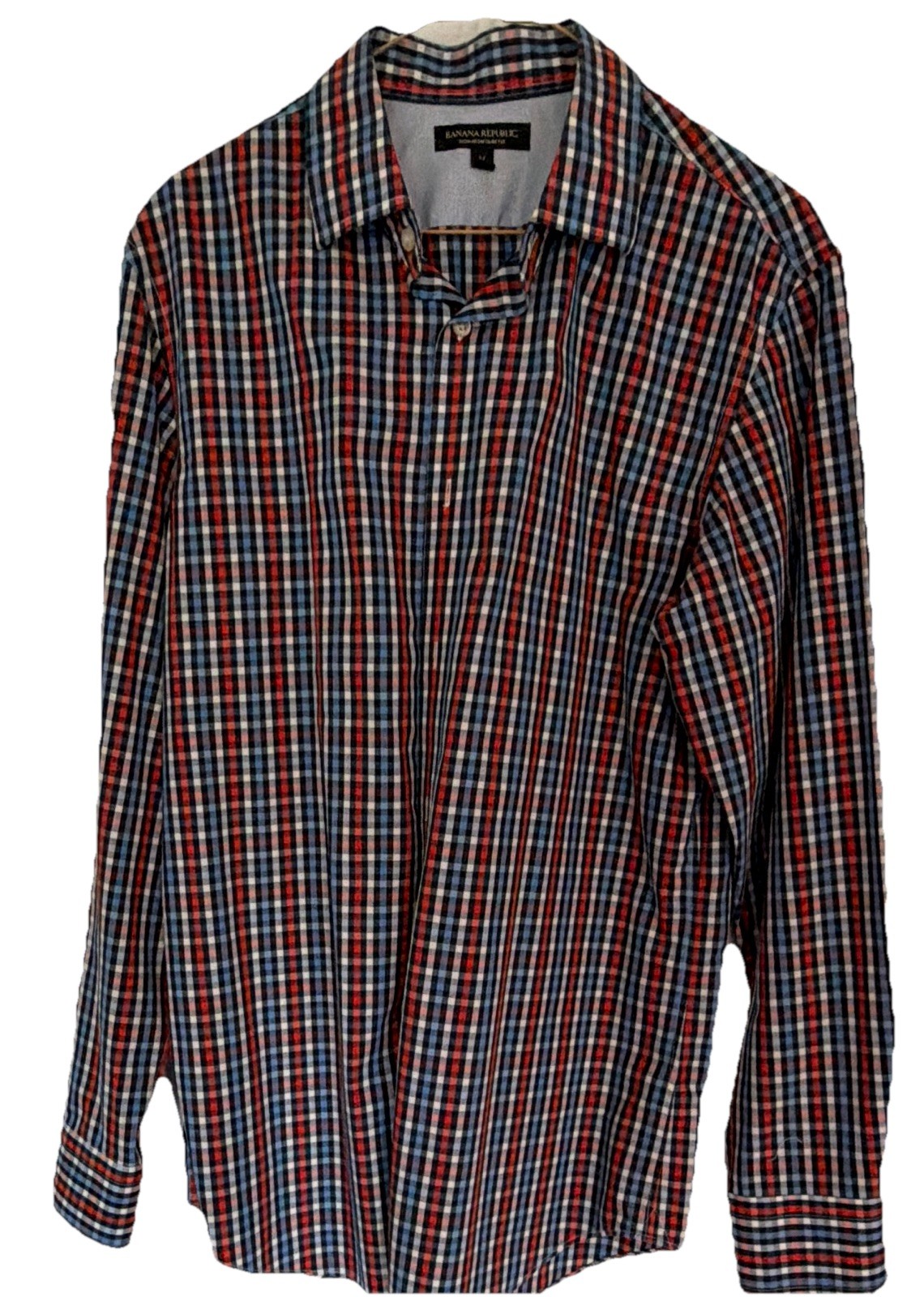 Banana Republic Non-Iron Slim Fit Check Button-Up Long Sleeve Men’s M
