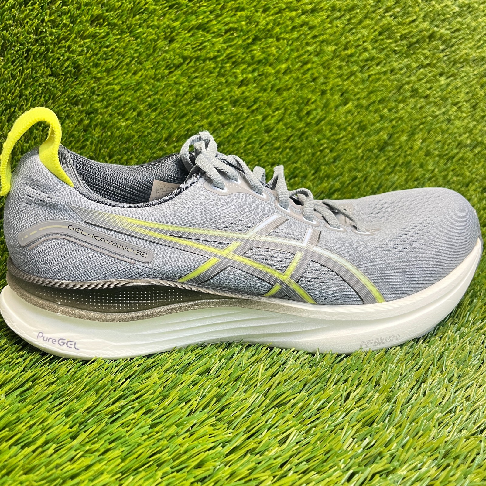 Asics Gel-Kayano 32 Mens Size 10.5 Gray Yellow Athletic Running Shoes Sneakers