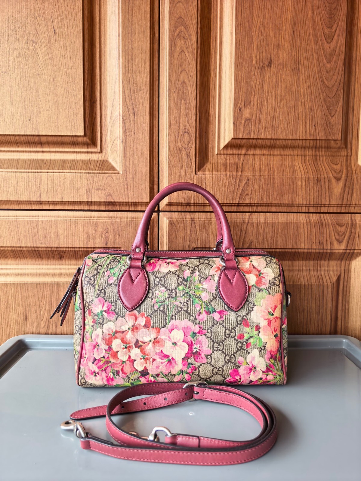 Gucci Pre-Owned Authentic GG Blooms Luxury Handbag 409529 26*17*13cm
