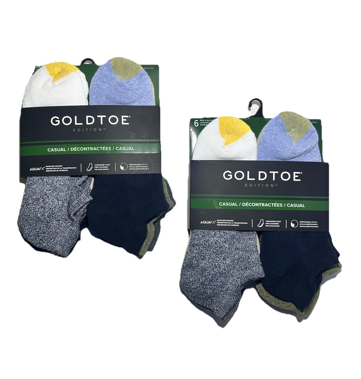 Goldtoe Edition Men Cushioned Reinforced Toe Multicolor No-Show Socks Sizes 6-12