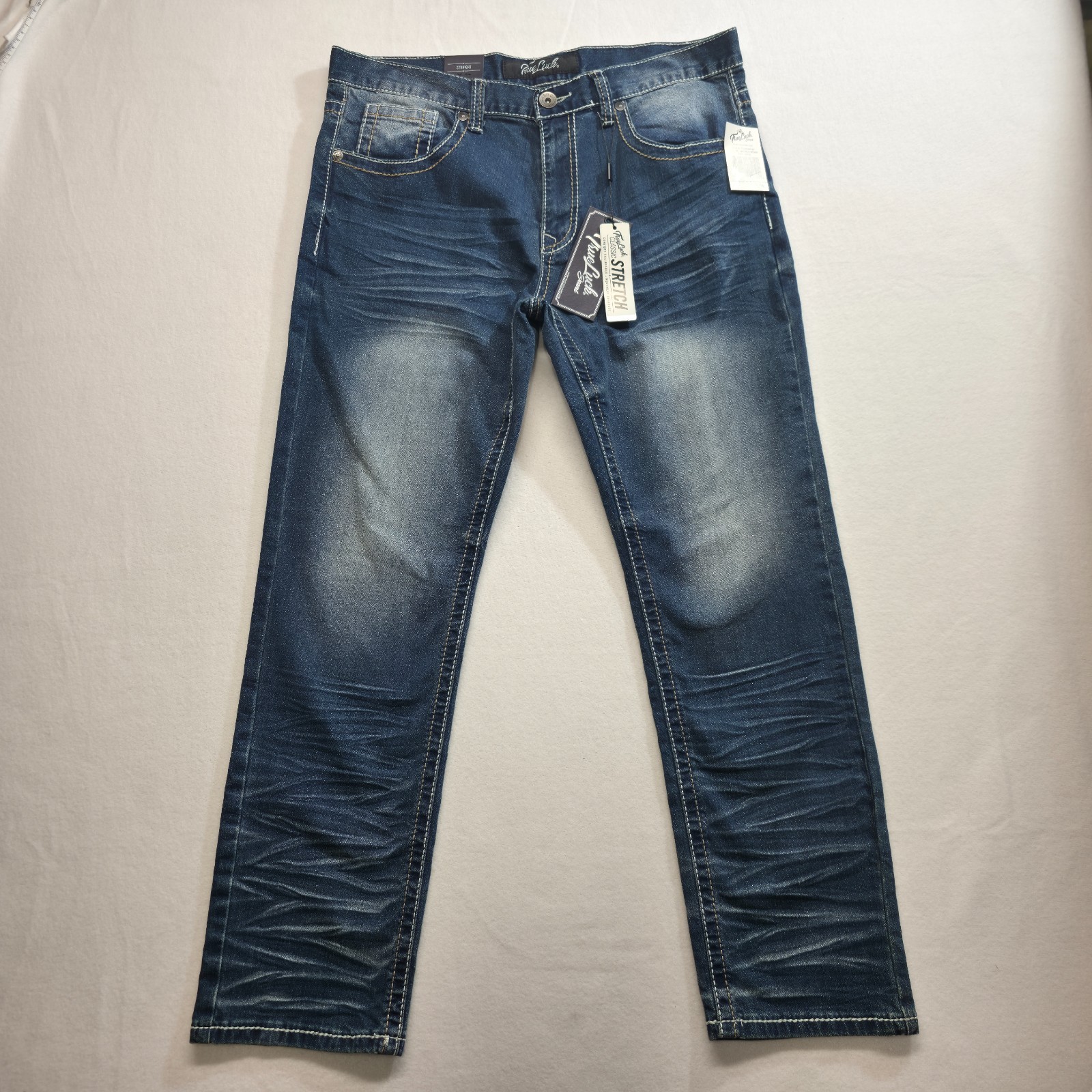 True Luck Men’s Stretch Straight Denim Blue Jeans Size 34×30 NWT