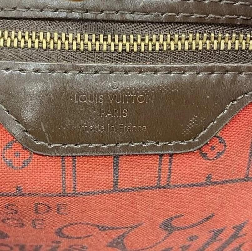 Louis Vuitton Neverfull MM N51105 Damier Tote Bag Brown Auth France