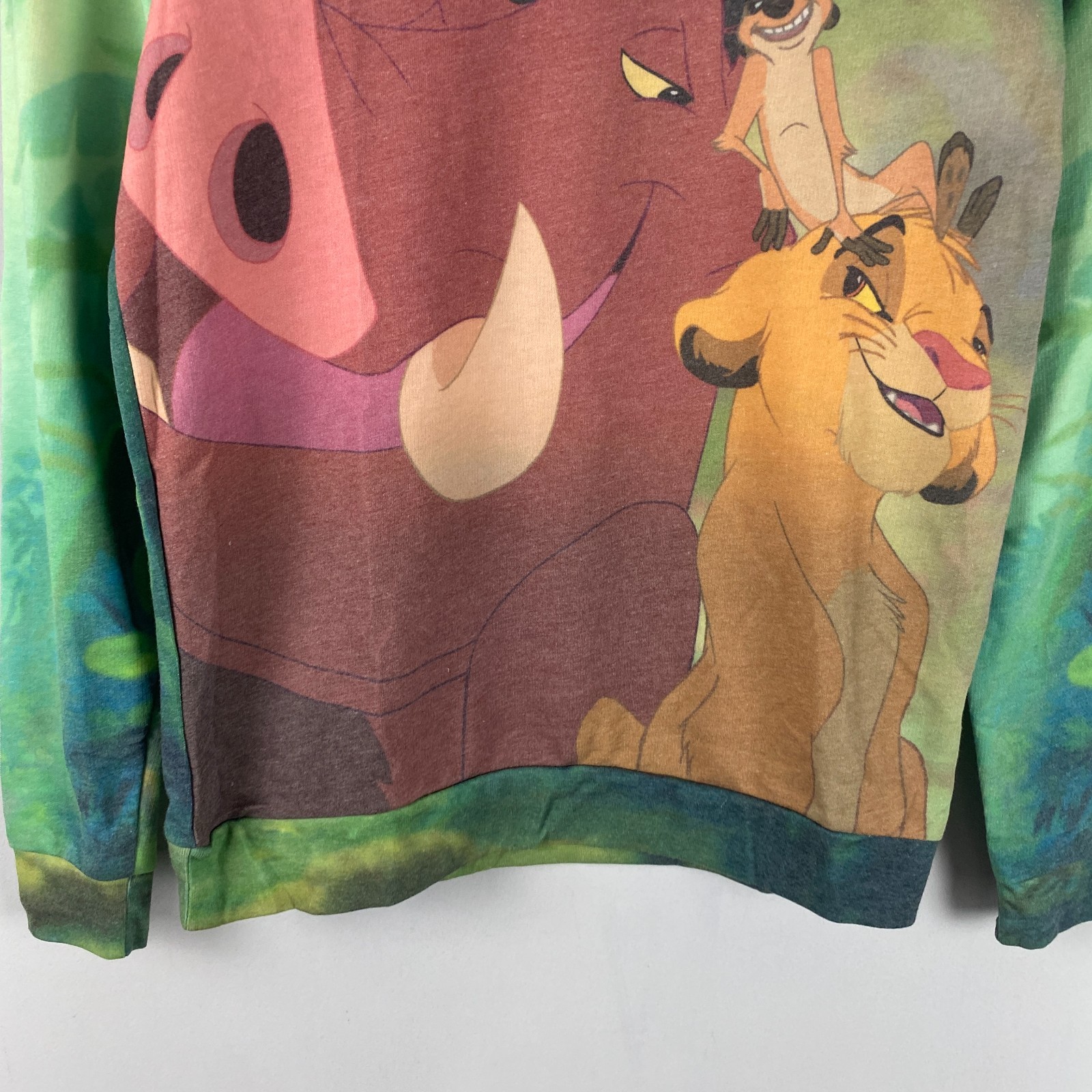 Disney The Lion King TRIO Sweatshirt S Timon Pumbaa Simba Ladies Pullover Top