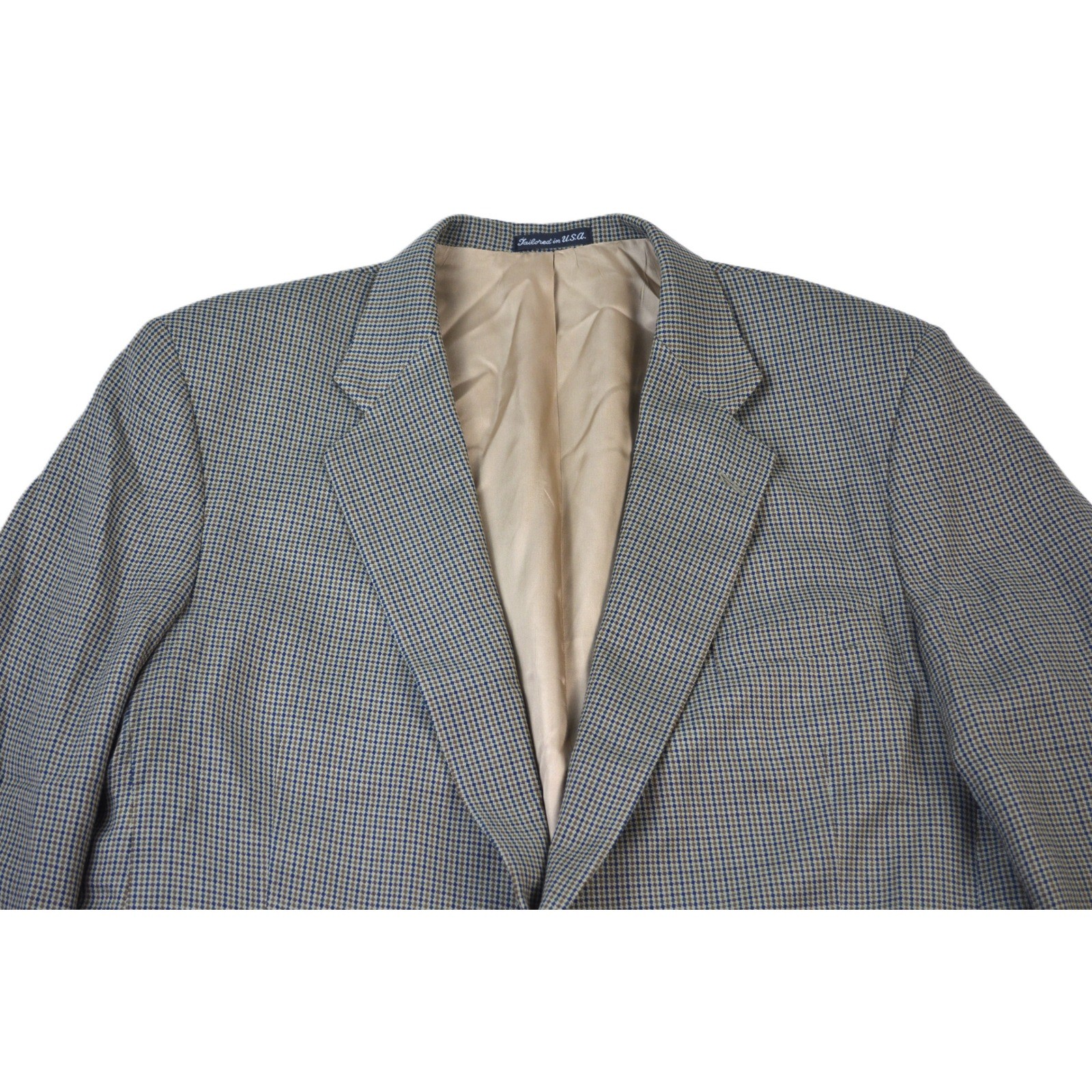 Stanley Blacker Mens 48R Blazer Sport Coat Houndstooth Wool Blend Tailored USA