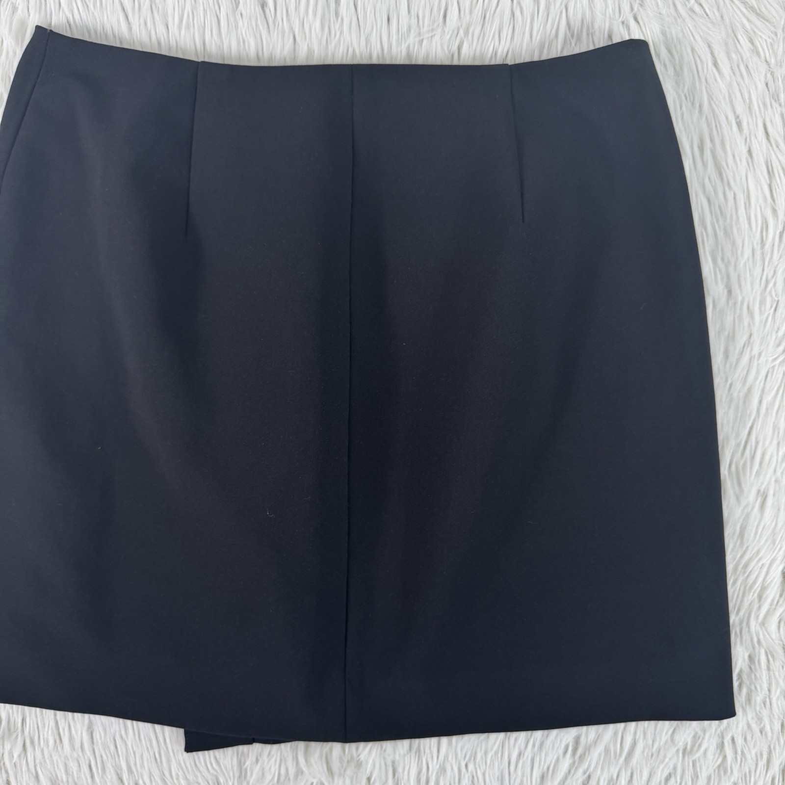 Madewell Ignition Black Zipper Accent Asymmetric Mini Wrap Skirt Women’s Size 4