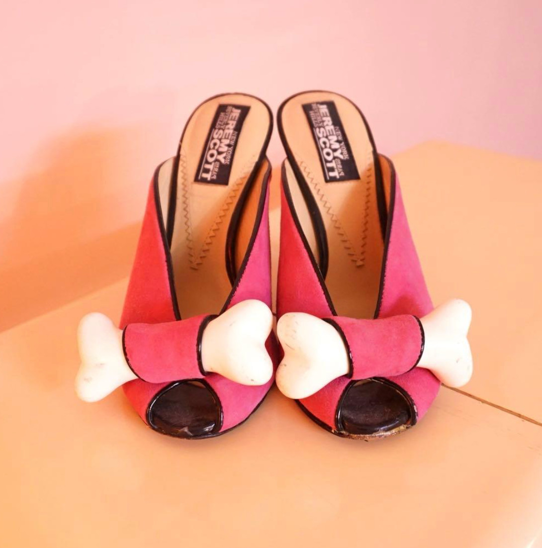 Adidas JEREMY SCOTT Bones Pink High Heels Pumps Women’s Size UK4 From Japan