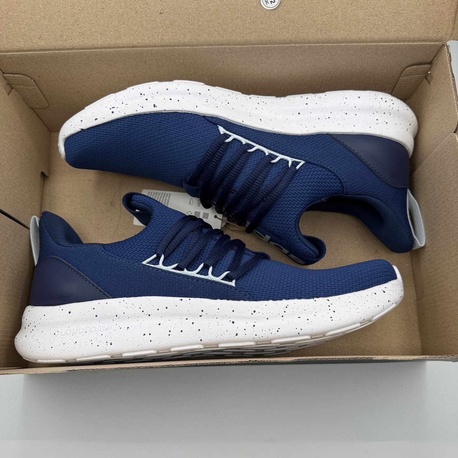 Adidas Lite Racer Adapt 7.0 Mens Sneakers 9.5 Navy Blue Speckle JS0047