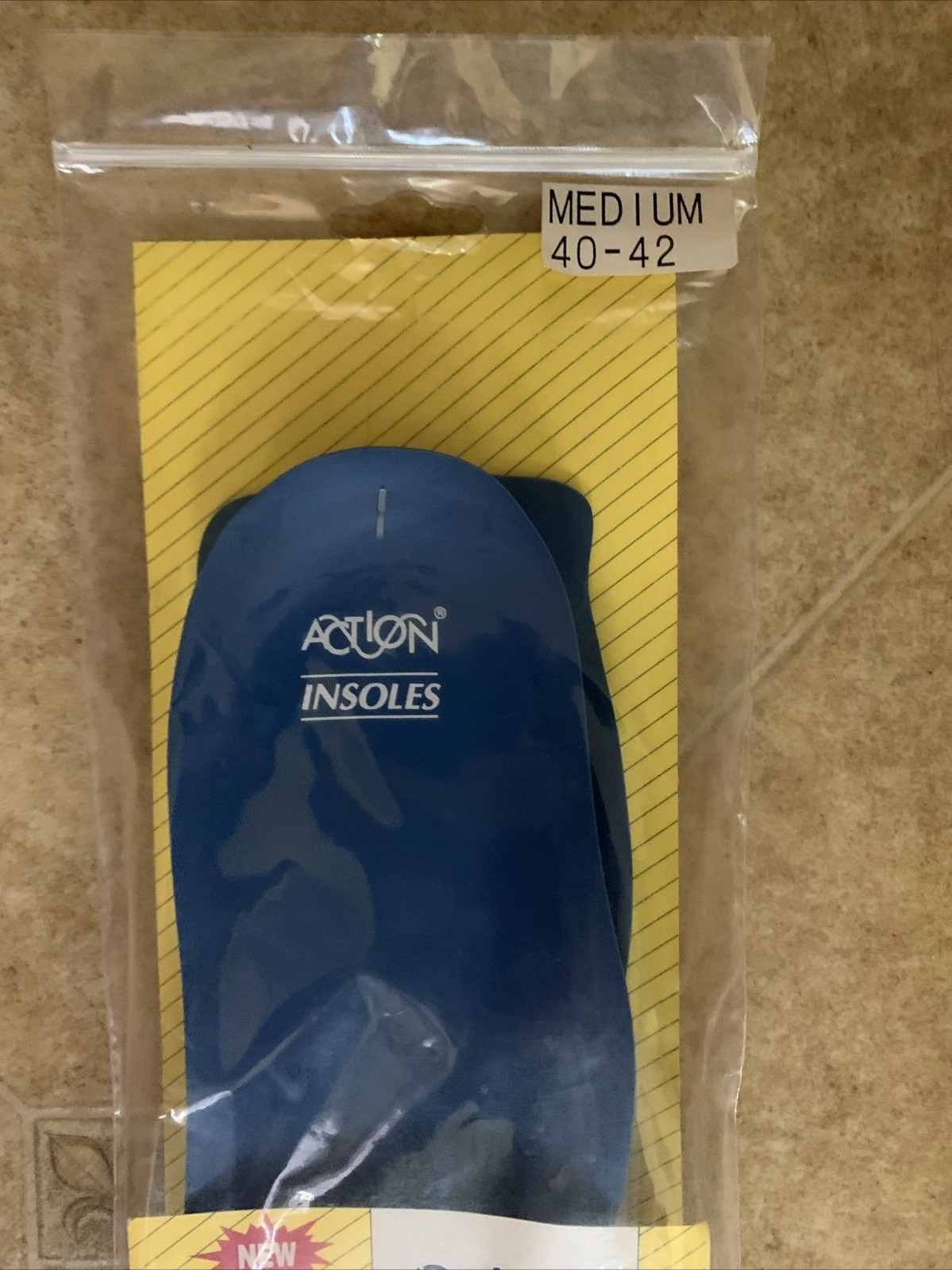 Action Insoles Size Med 7 1/2- 8 1/2 Unisex Made In USA NIP