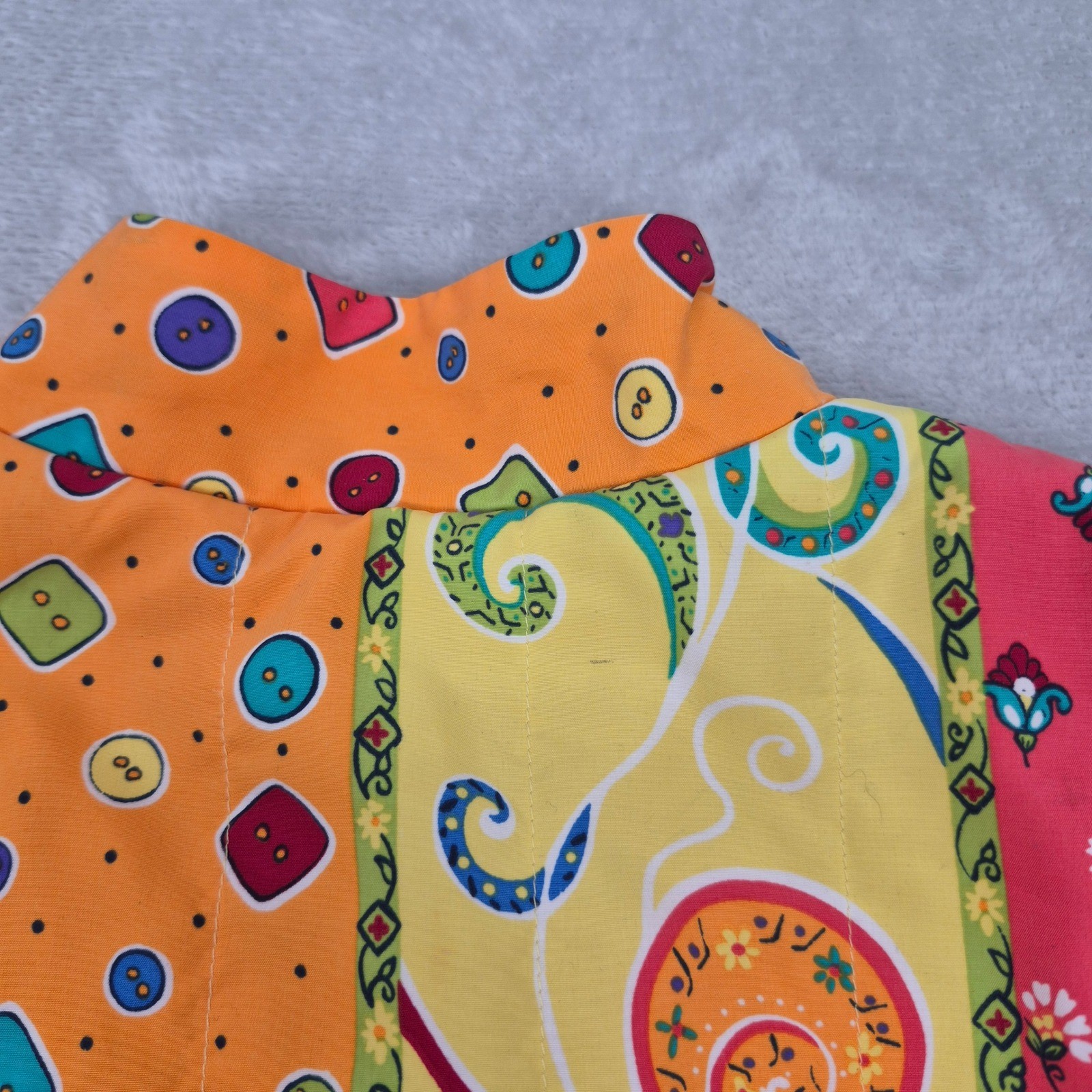 KORET Colorful Paisley Print Button Quilted Blazer Jacket Womens S Grandma House