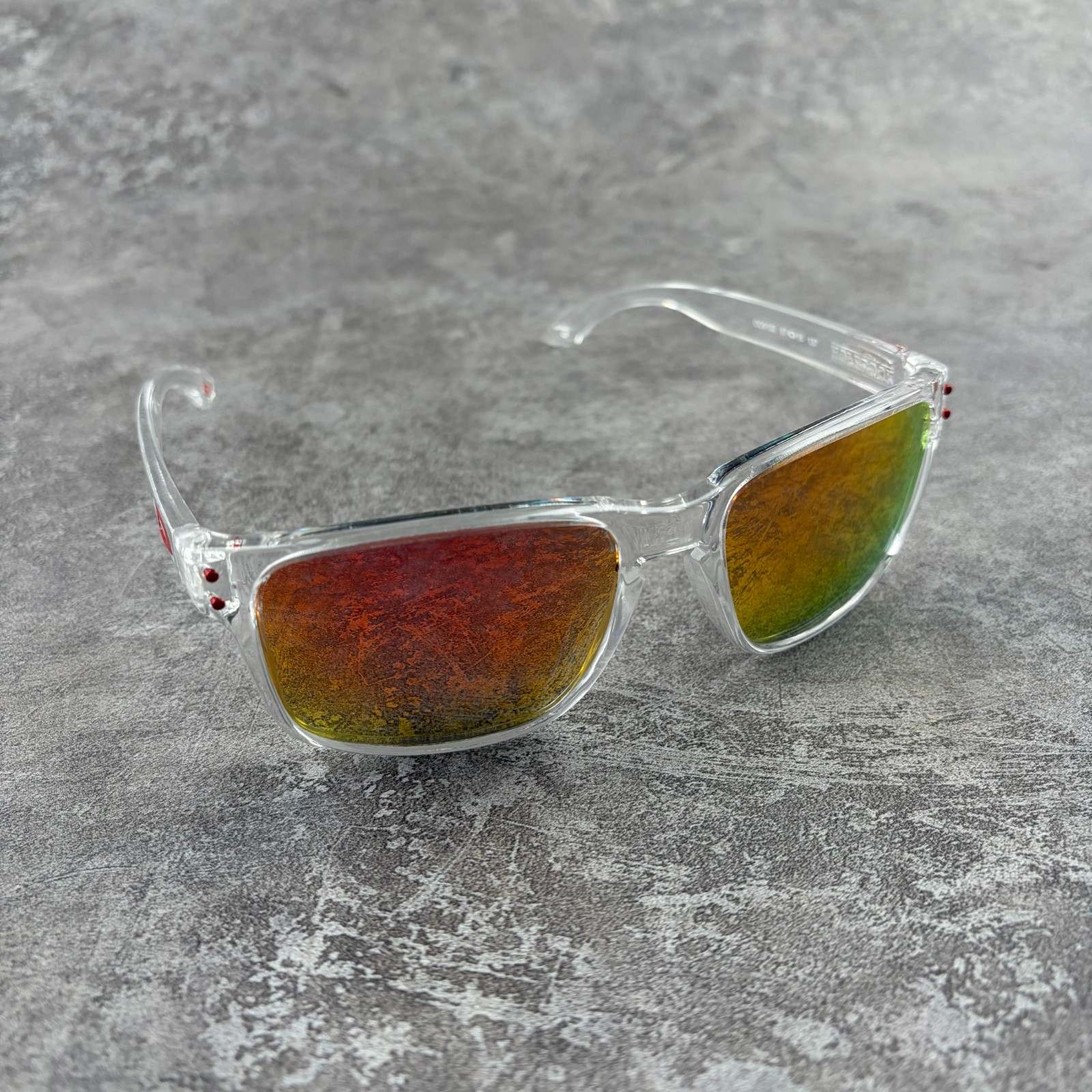 Oakley Holbrook Shiny Clear Polarized Ruby Lens Sunglass
