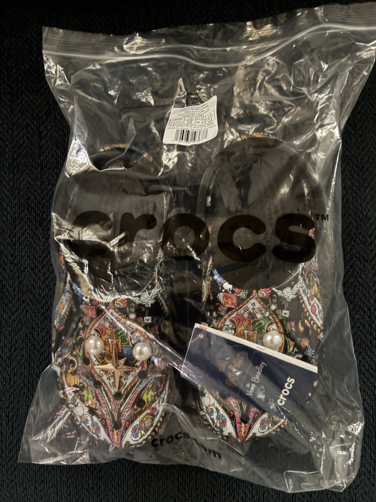New Harry Potter Vera Bradley Crocs Hogwarts Paisley Crocs M-4 W6 W Jibbitz/bag