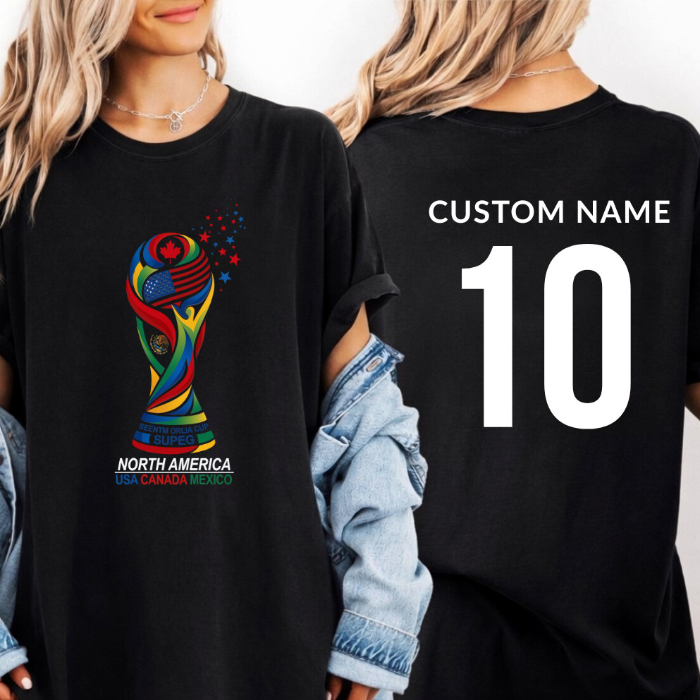 Custom 2026 FIFA World Cup Soccer Graphic 2 Sides Unisex T-Shirt, Gift For Fan
