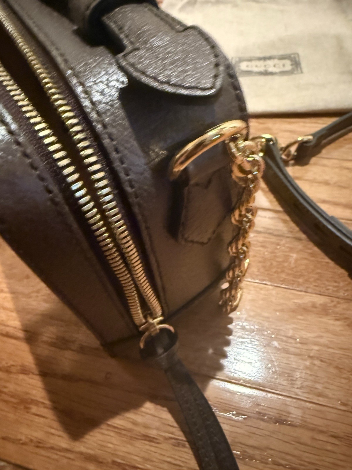 Gucci GG Supreme Monogram Mini Ophidia Top Handle Shoulder Bag Authentic New