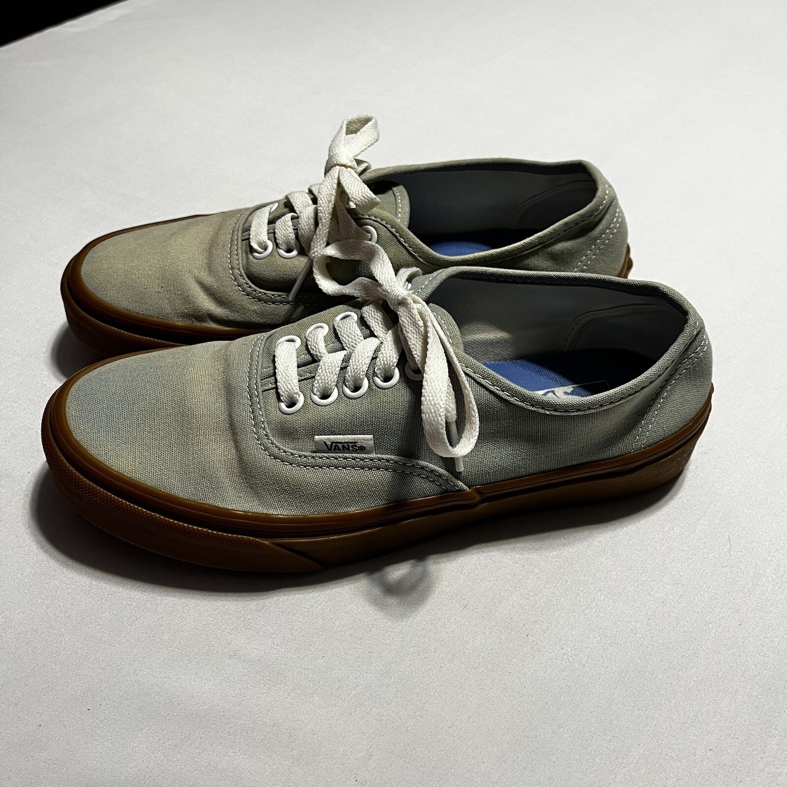 Men 6.5 Women 8 Unisex VANS Old Skool Gum Sole Tan-“ish” Pale Green-“ish” color