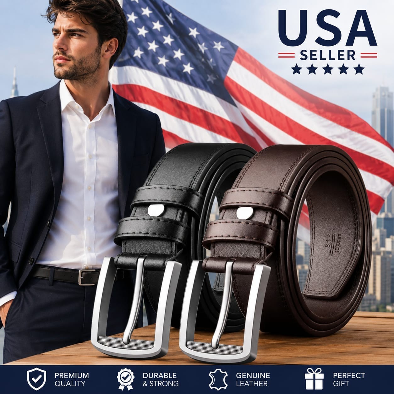 Genuine leather luxury brand men’s belt, business fashion trend belt, men’s