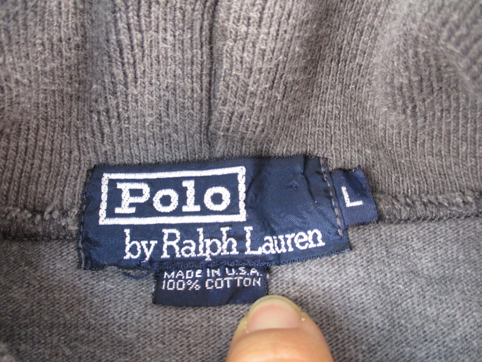 Vintage Polo Ralph Lauren Turtle Neck Sweater Mens Large Gray USA Pony