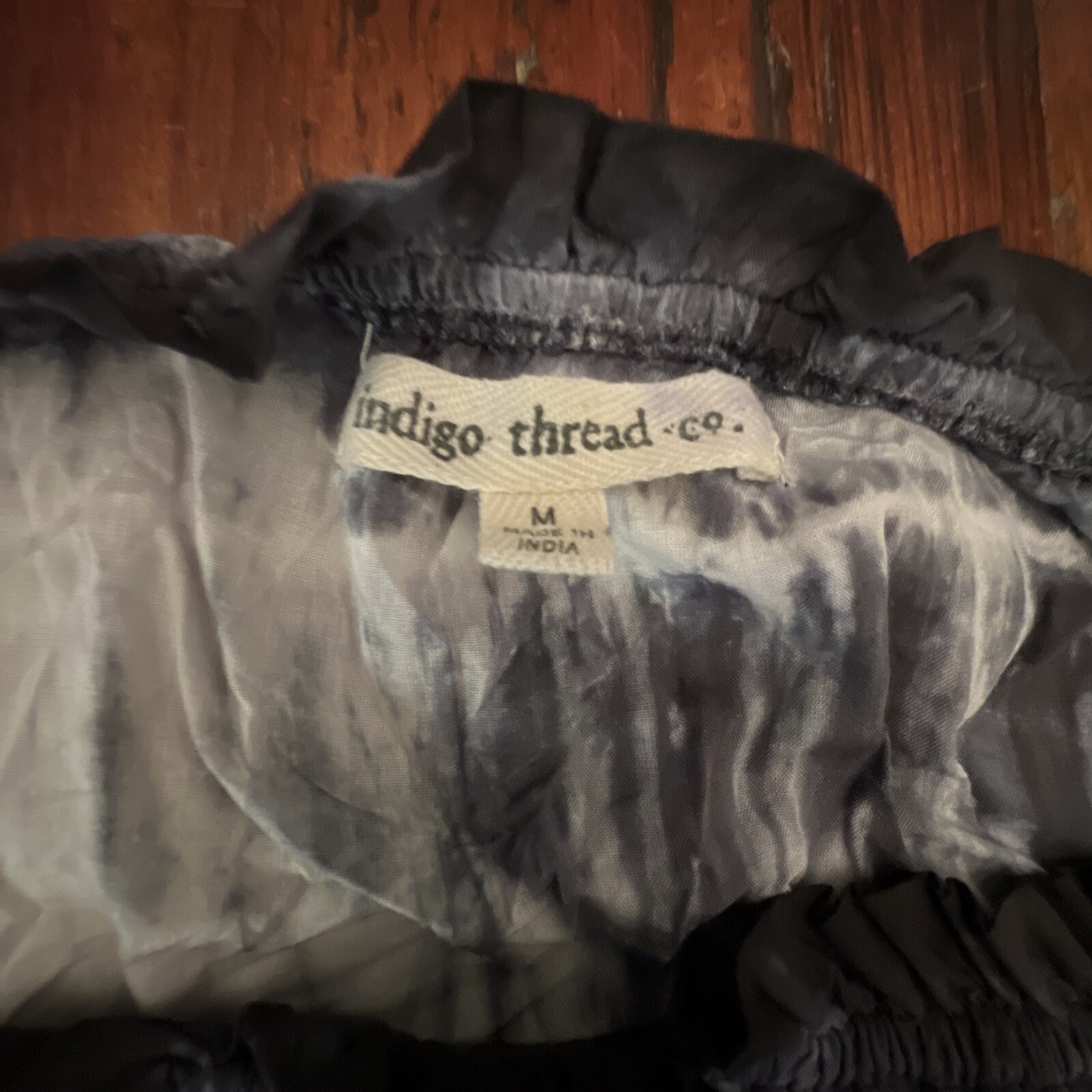 Indigo Thread Co. Top Women’s Bell Sleeve off shoulder Tie-Dyed Blue Medium