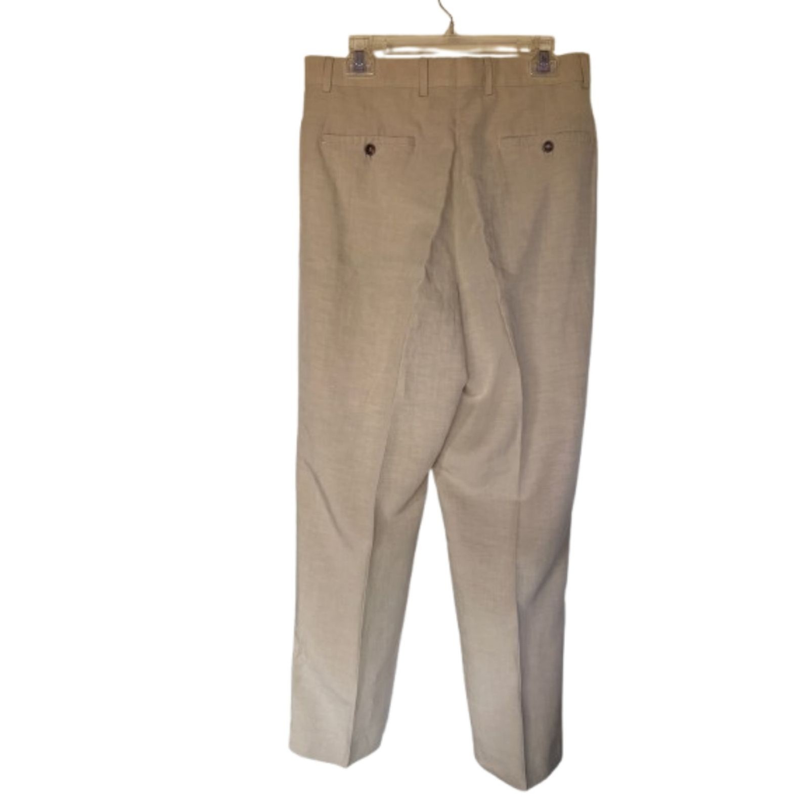 Mondo di Marco Men’s Beige Linen Blend Dress Slacks 33 Italian Made Classic Fit