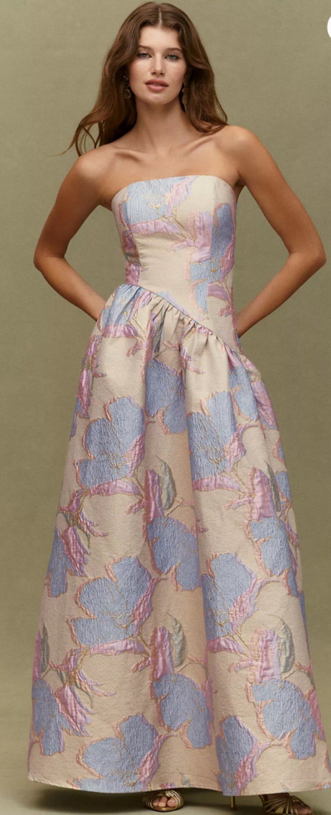 Elliatt Marlene Gown Gold Pink And Blue Black Tie Formal Wedding Bridesmaid