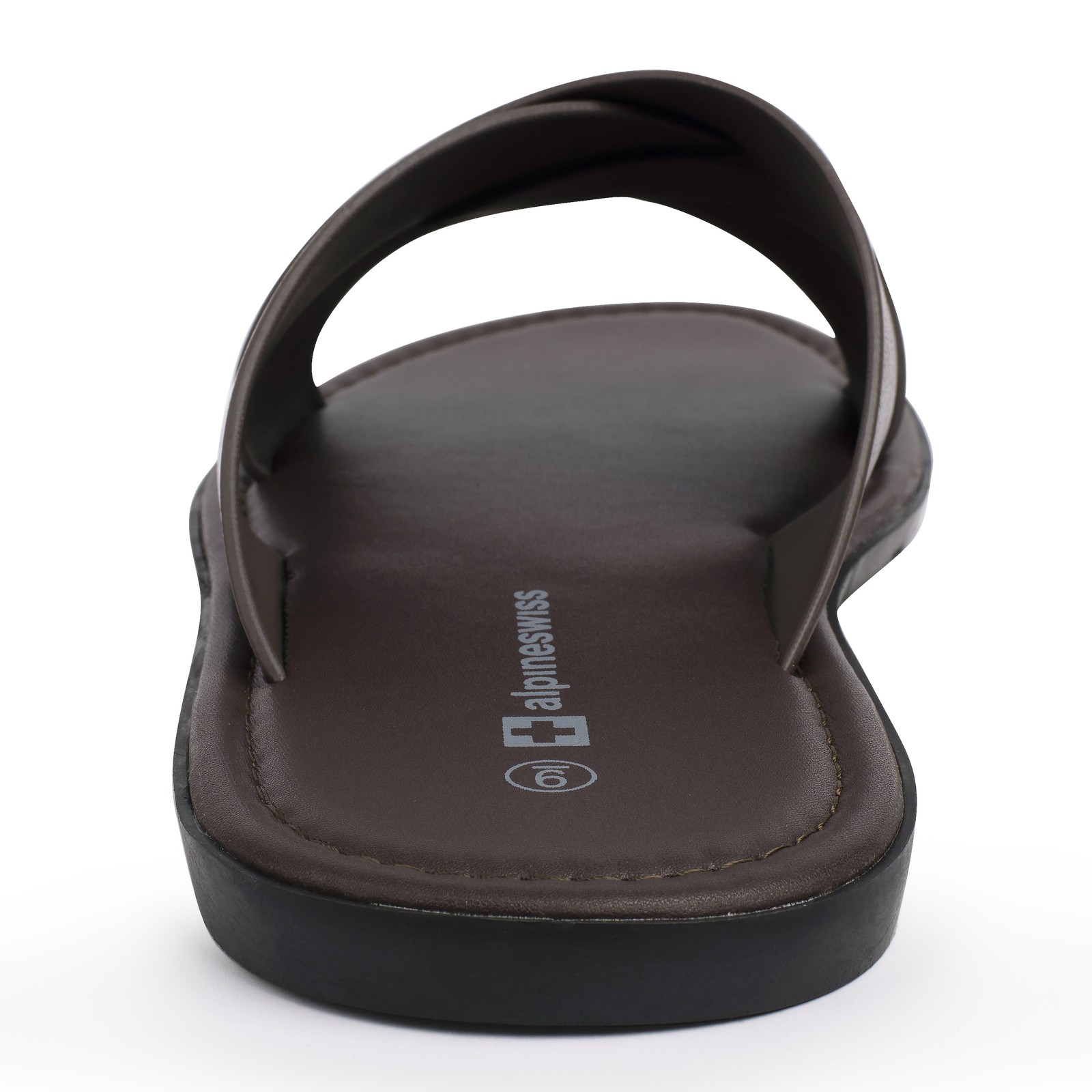 Alpine Swiss Hugo Mens Vegan Leather Slide Sandals Dressy Comfy Indoor Outdoor