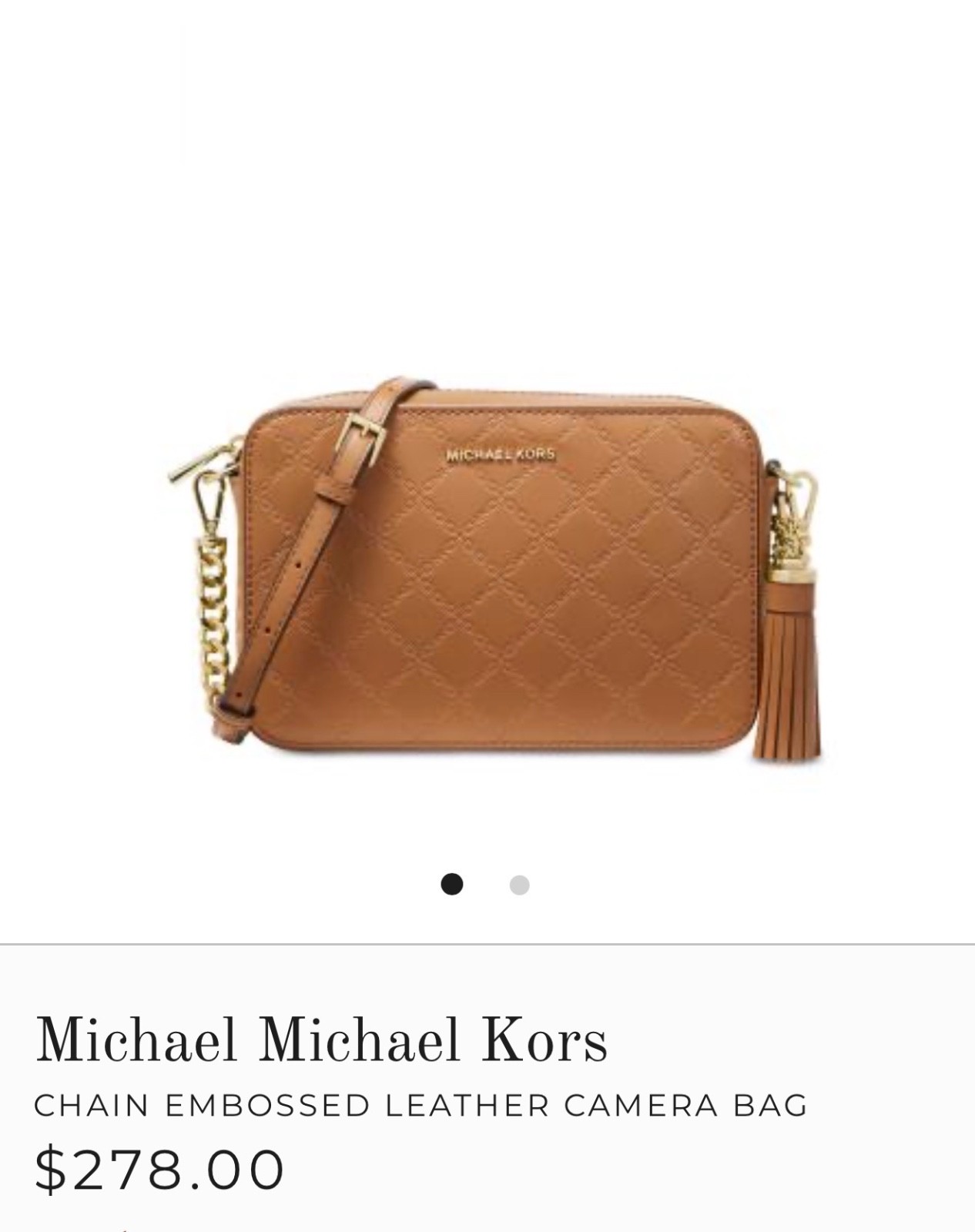 michael kors chain embossed leather camera bag