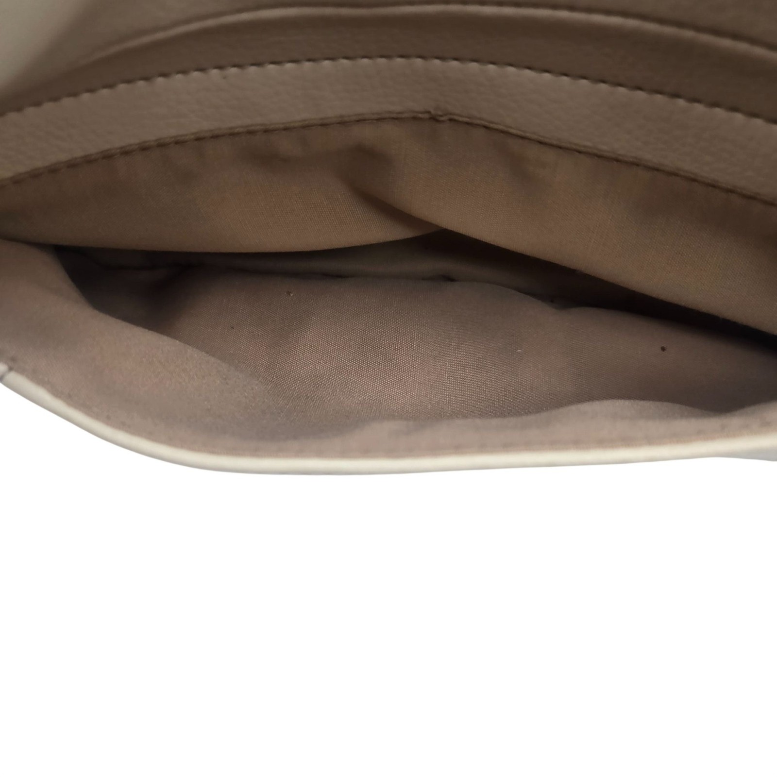 Villager Beige Faux Leather Shoulder Bag With Buckle Accent & Zipper Closure