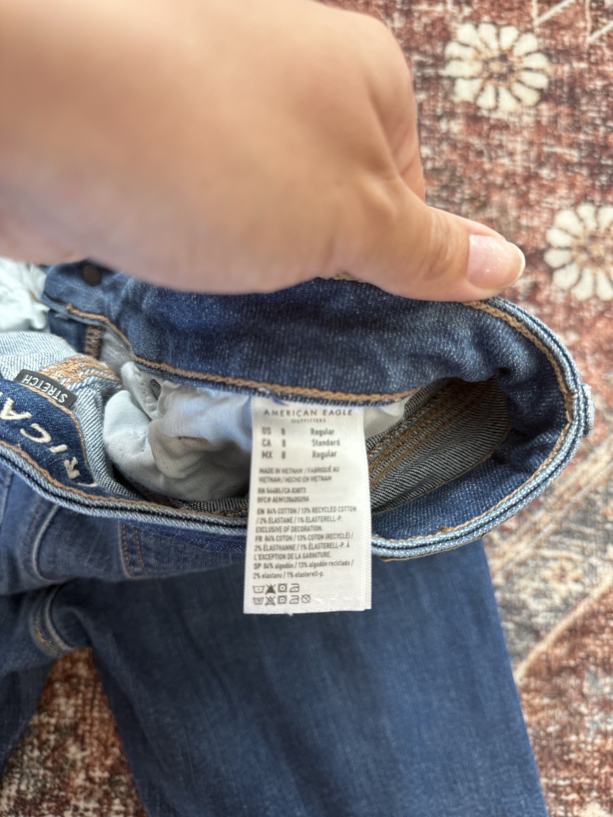 American Eagle Women’s Mid Rise Bootcut Jeans Blue Medium Wash Stretch Pockets