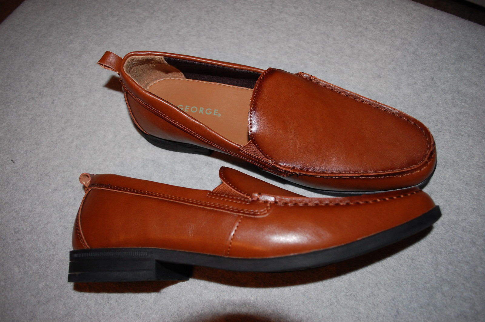 Mens Dress Shoes RICH BROWN LOAFERS Syn Leather 7.5 8 8.5 9 9.5 10 10.5 11 12 13