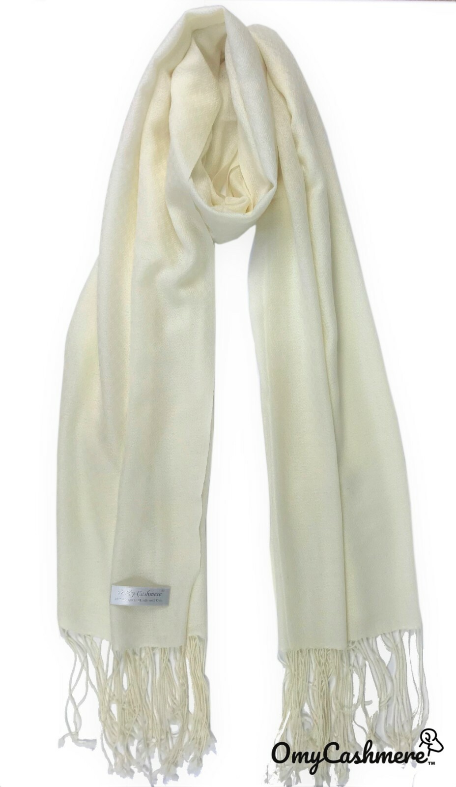 Extra long Cashmere long white color Scarf / Shaw (Size: 78 x 35 inches, NEW)
