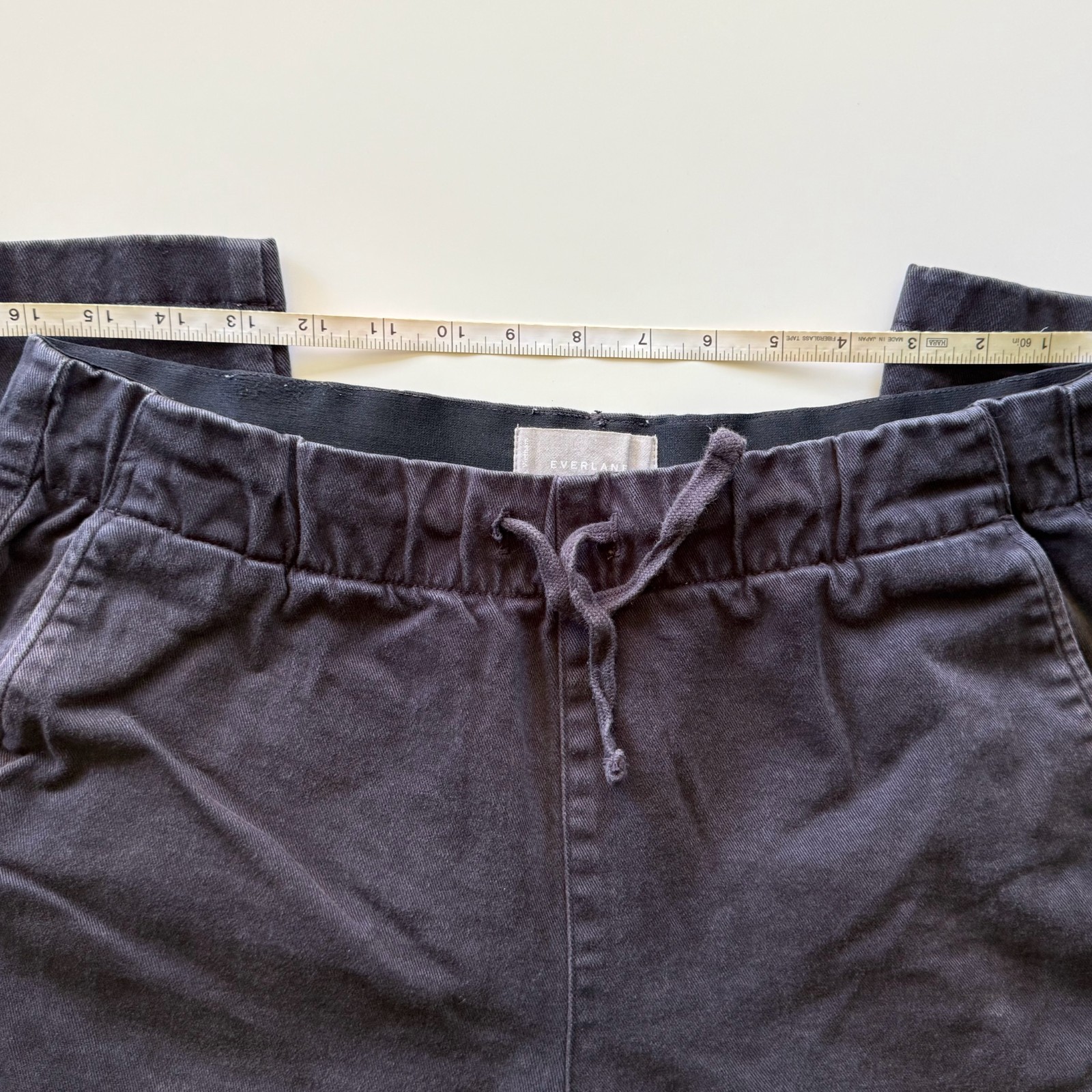 Everlane The Easy Pant Black Organic Cotton Drawstring Pull-On Pants Size M