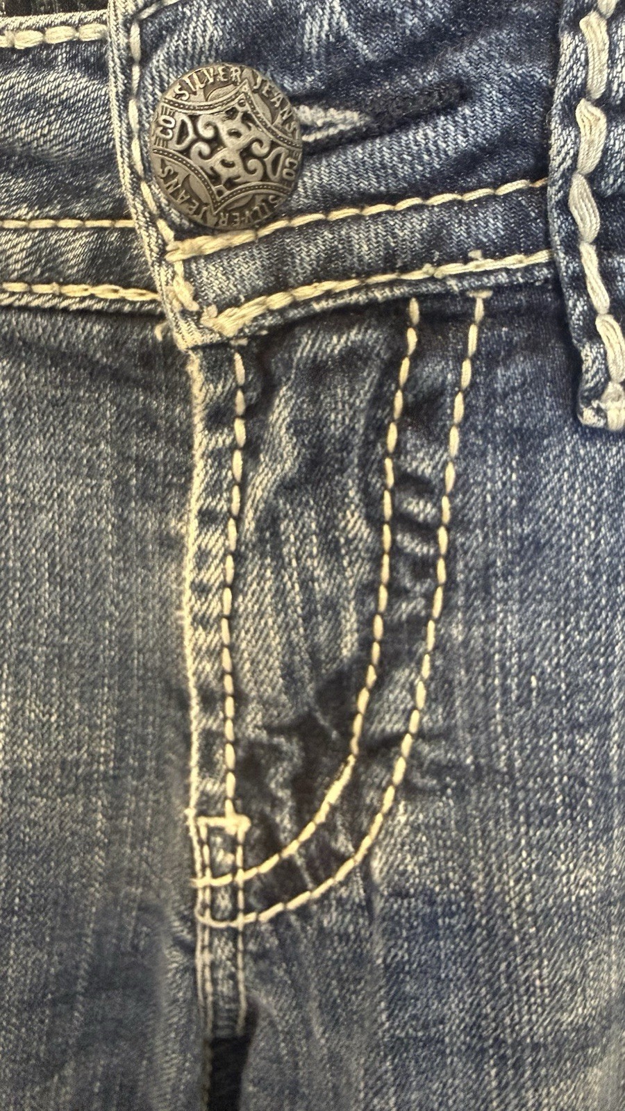 Silver Suki Bootcut Jeans Womens W28 L33 Medium Wash Embroidered