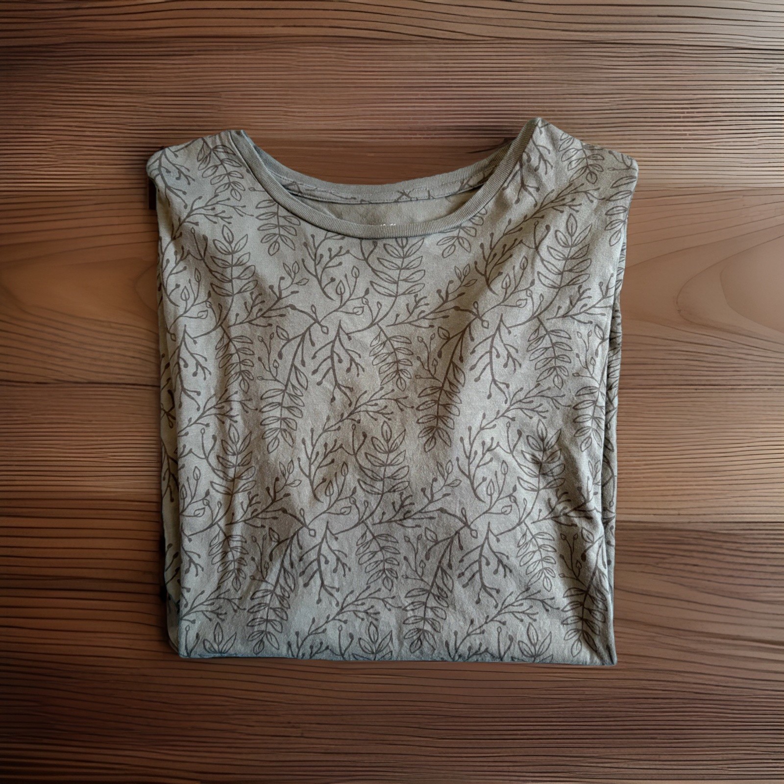 Goodfellow & Co Men’s XL Regular Beige/Brown Floral Crew Neck S/S T-Shirt