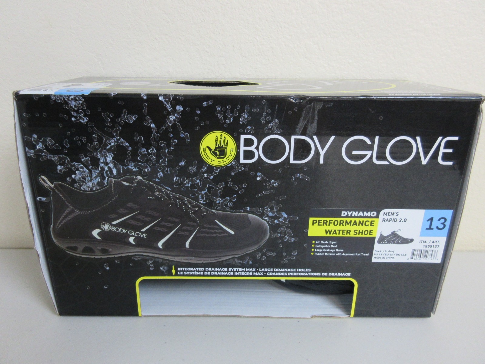 Body Glove Men’s Rapid 2.0 Performance Water Shoes Size 13 – Black & Gray (NWB)