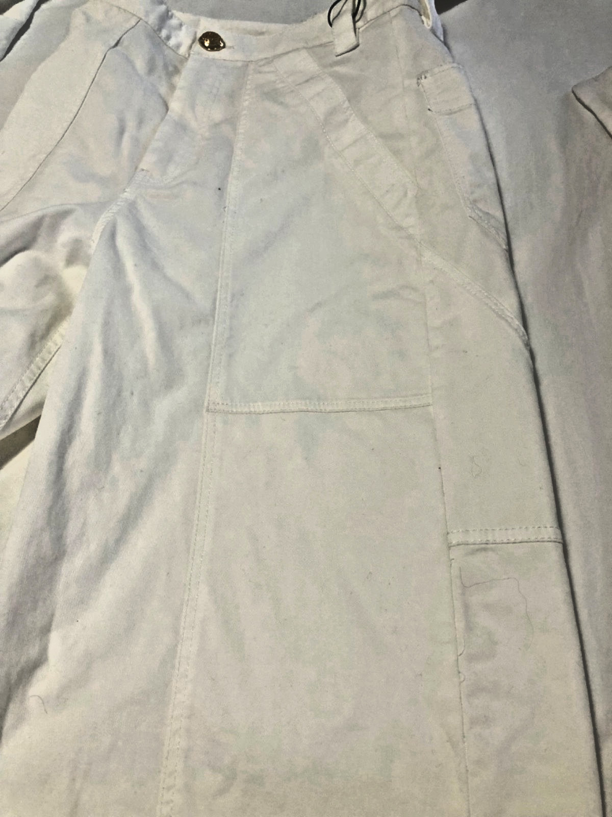 NWT Zara Size 6 Womens White Carpenter Style Jeans 30″ inseam