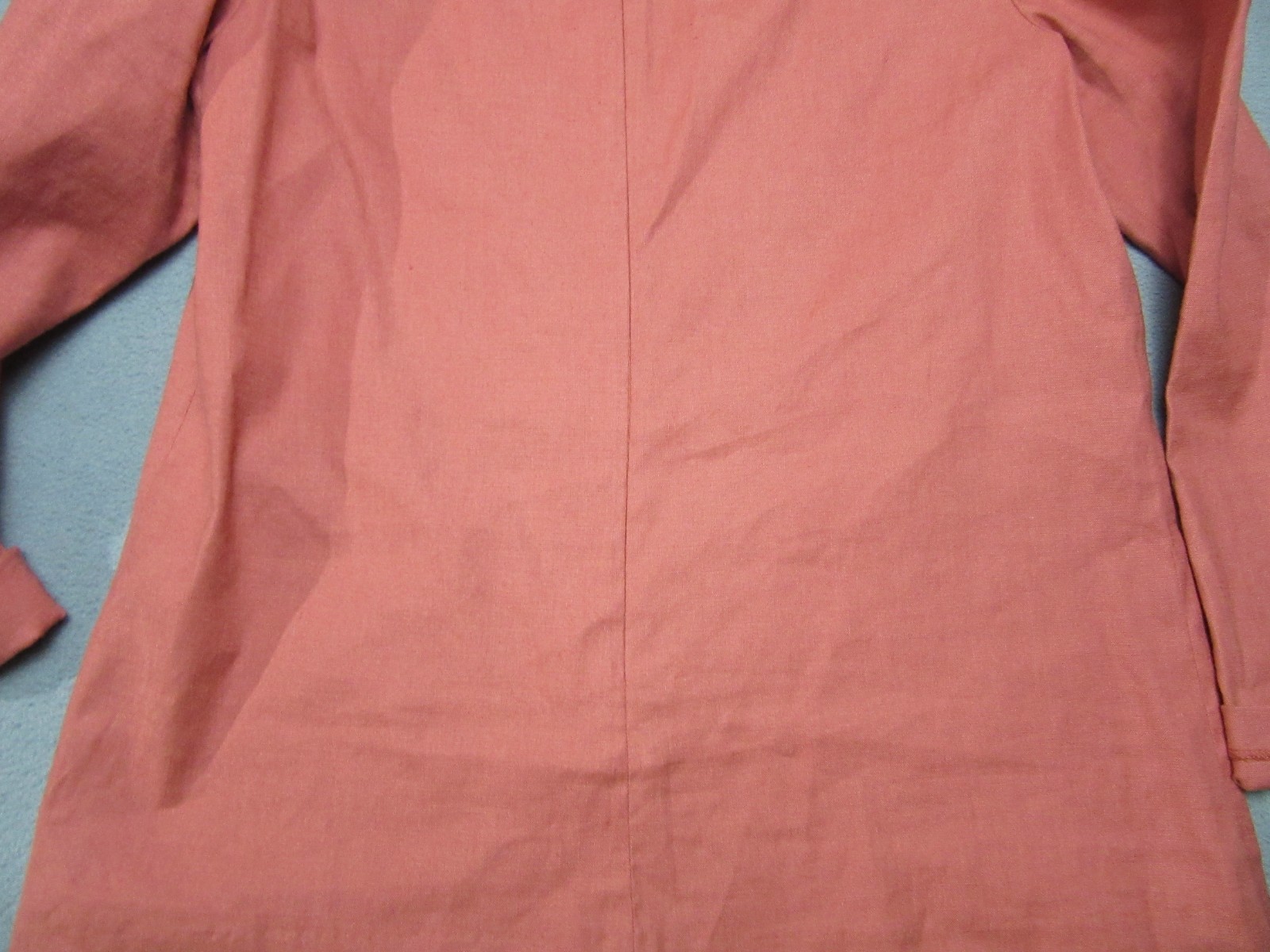 Theory Blouse Womens Medium Pink Coral Stretch Linen Blend 3/4 Sleeve Boat Neck