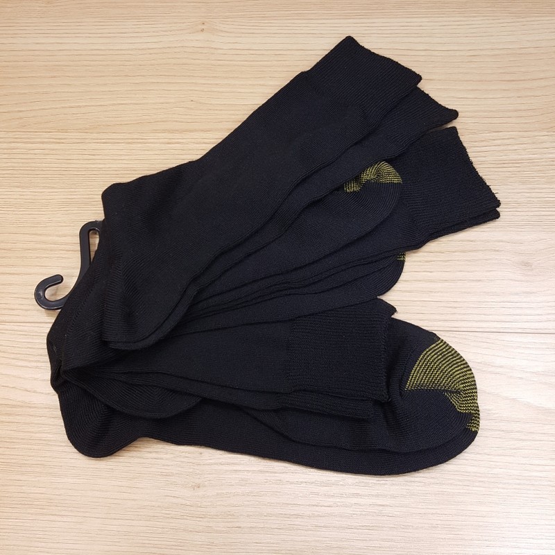 GOLD TOE Mens Crew Dress Socks Solid Black Ribbed 3-Pack Reinforced Toe