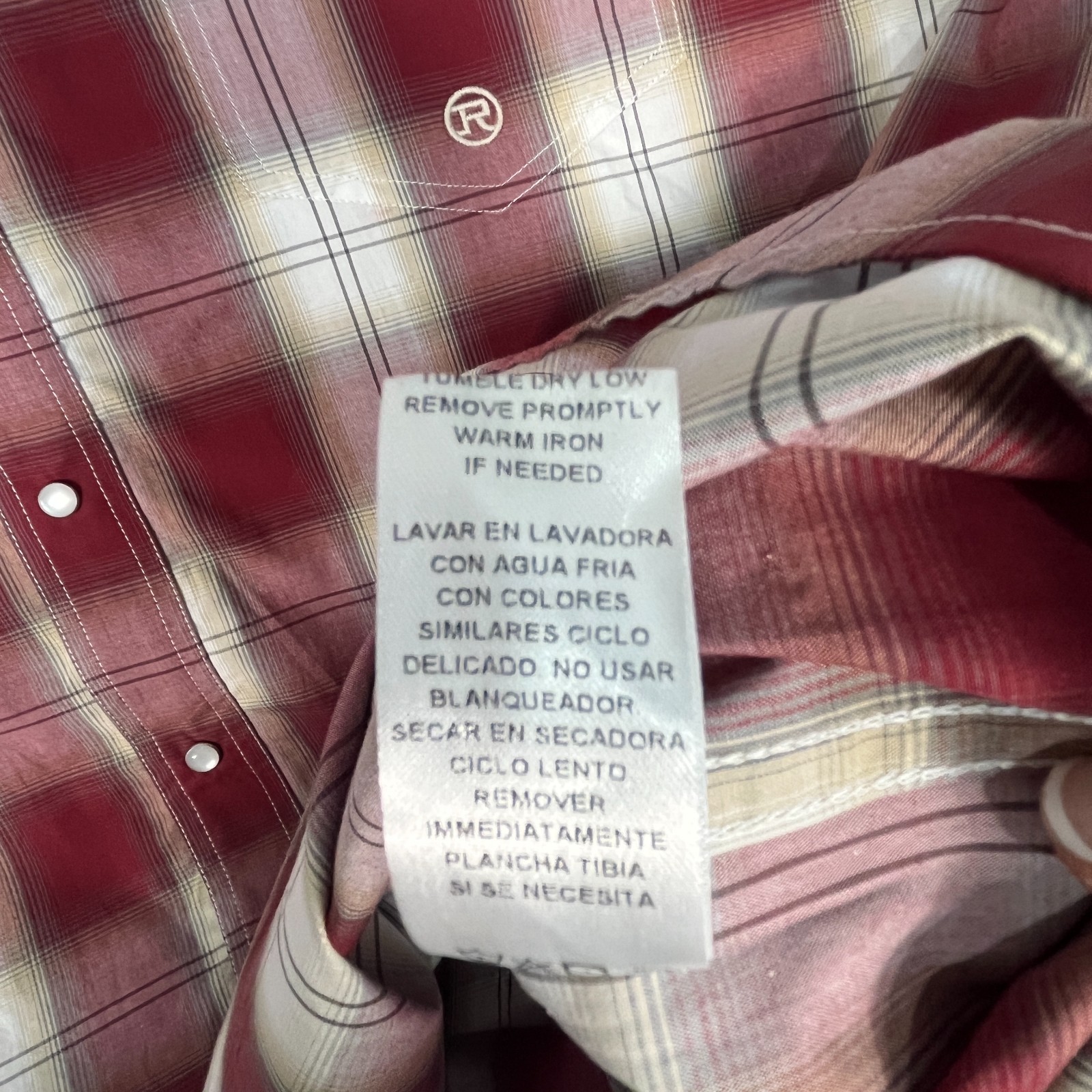 NWT Roper Western Shirt Mens 3XL Burgundy Plaid Pearl Snap S/S Cowboy Rodeo