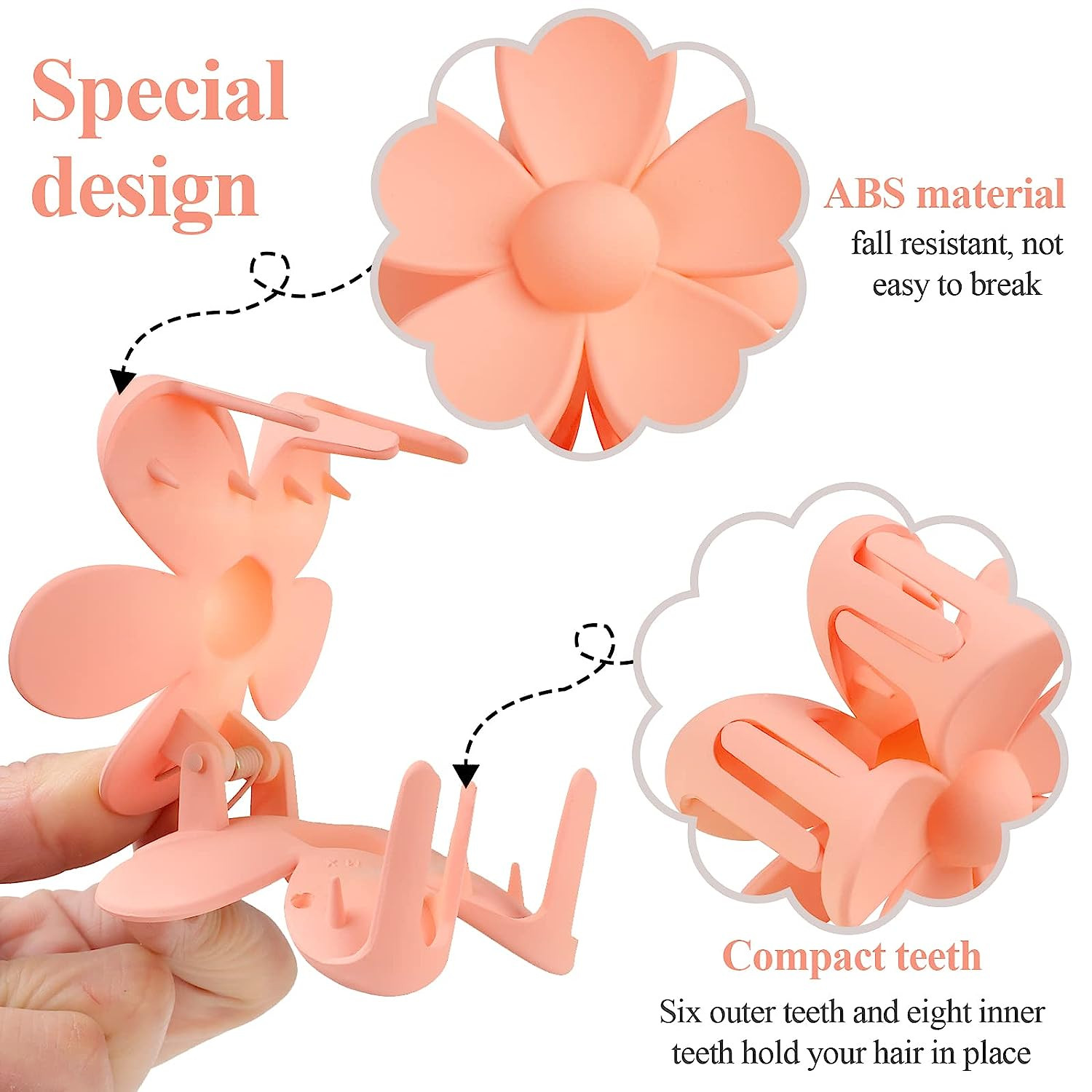 Flower Claw Clip 7 PCS Claw Clips, Hair Clips for Women Non Slip for Thick Hair