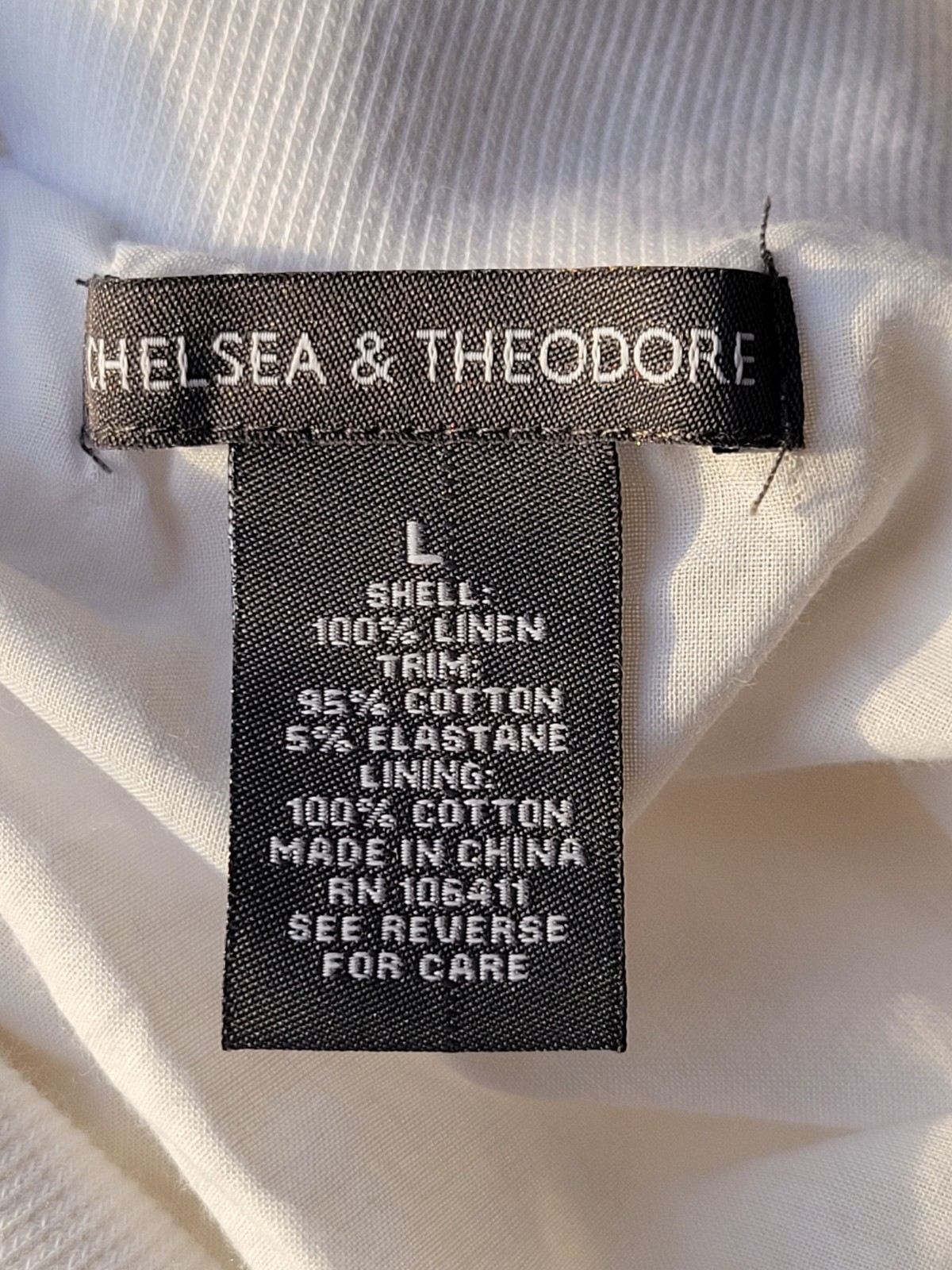 NEW Chelsea And Theodore White Linen Asymmetrical Bubble Skirt Size L Boho
