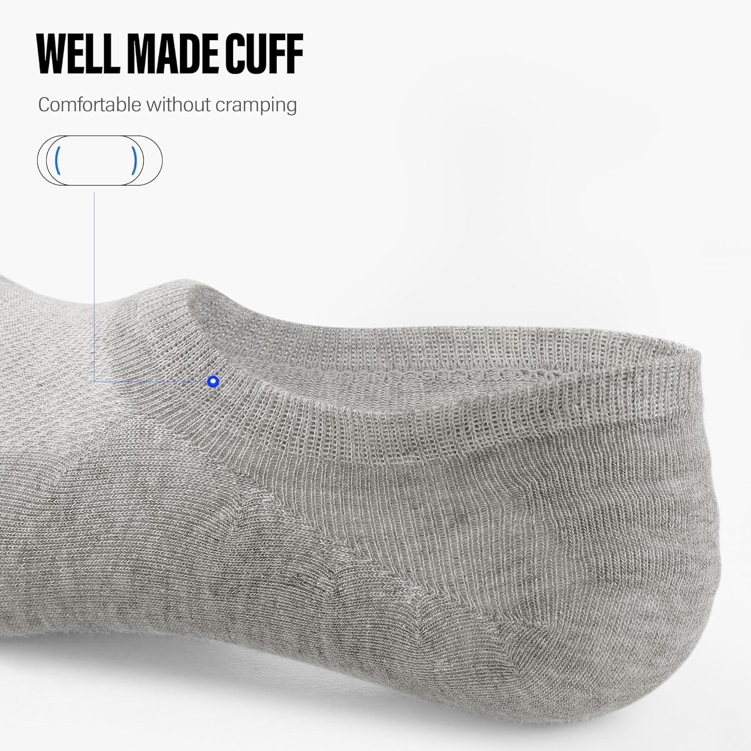 Mens No Show Socks Cotton Thin High Elasticity Low Cut Ankle Socks 6 Pairs
