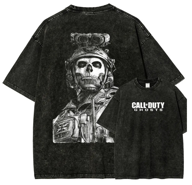 Tactical Skull Mask Soldier Graphic Tee Fans Gift T-Shirt