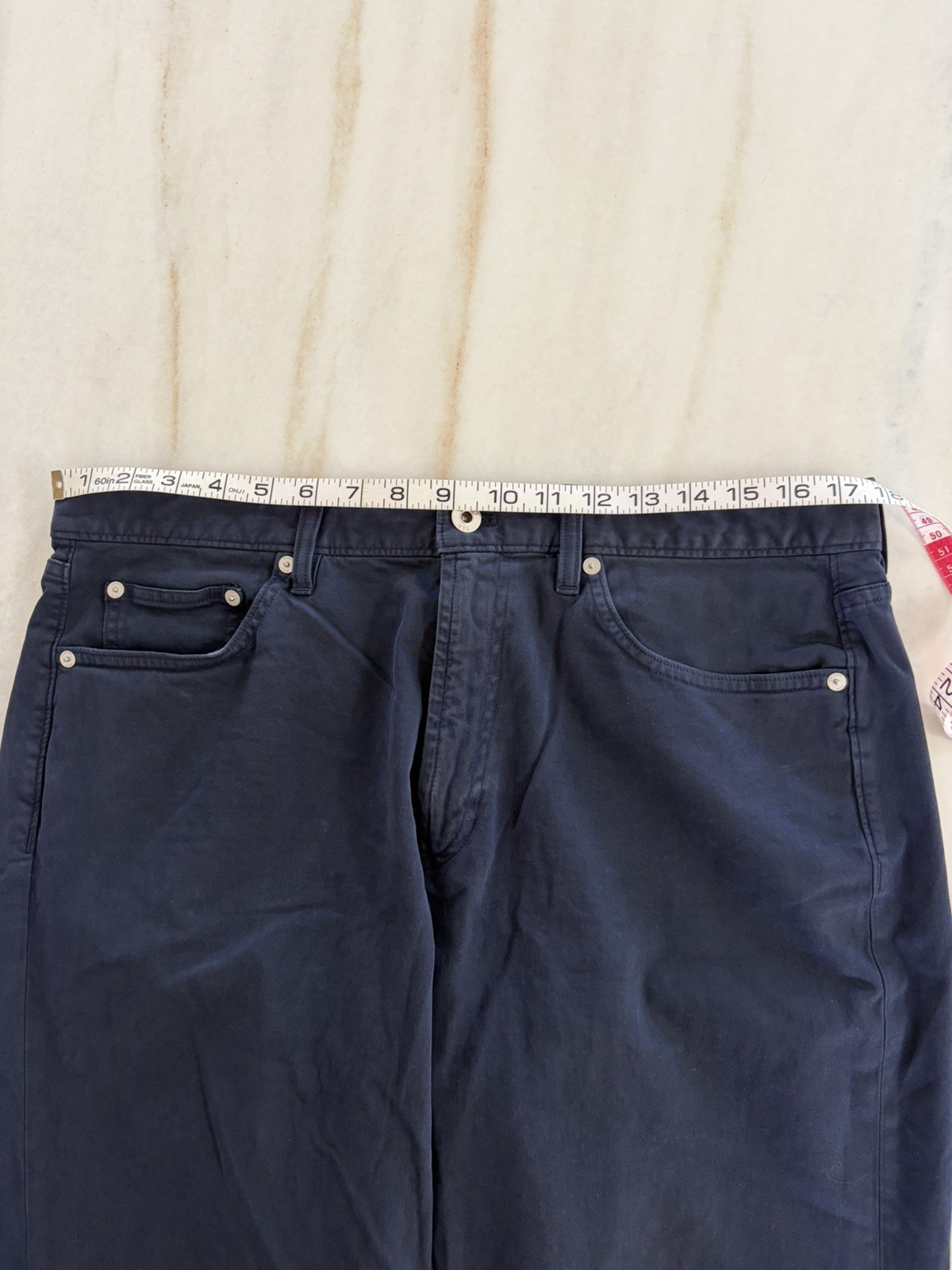 Bonobos Italian Brushed 5-Pocket Pants 34×36 Slim Fit Dark Navy Blue Mint
