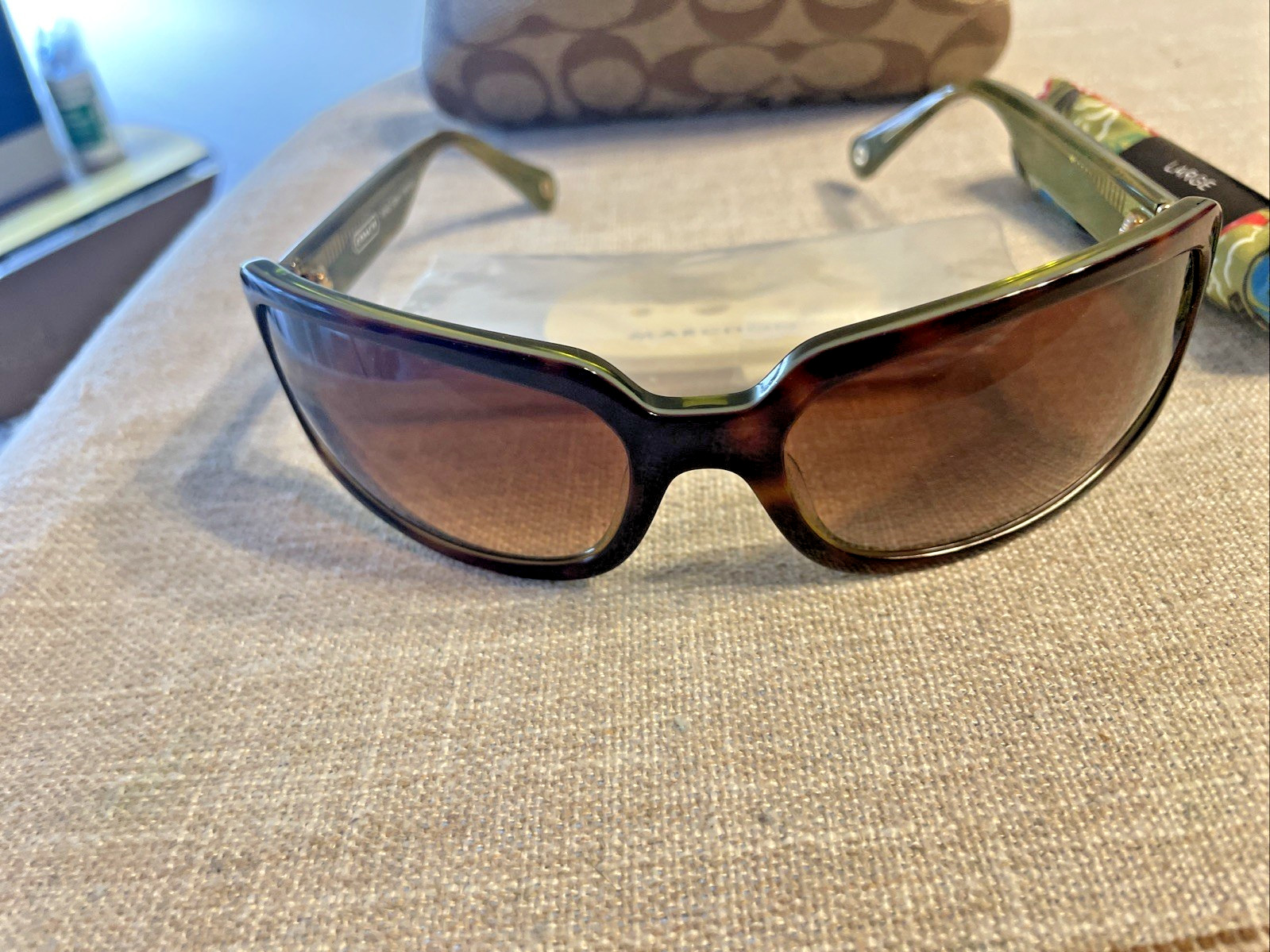 Coach Women’s Rita2 S836 Tortoise Amber Green 115mm Frame Lens SunglassesUNUSED