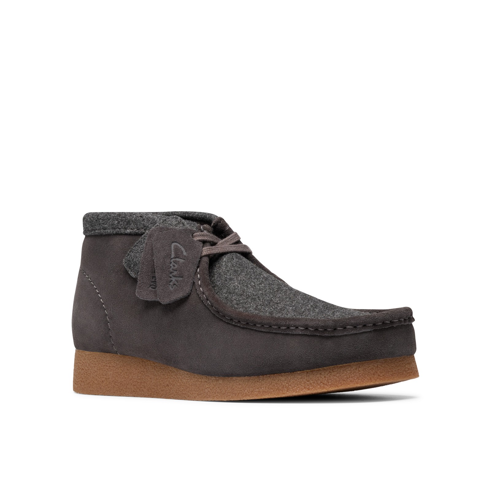 Clarks Wallabee EVO Boot 26183994 Mens Gray Suede Lace Up Chukkas Boots