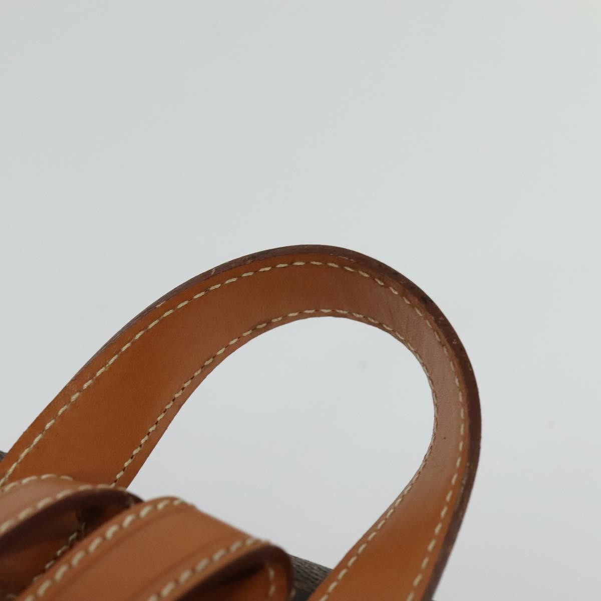 CELINE Macadam Canvas Backpack PVC Leather Brown Gold Auth yk19307