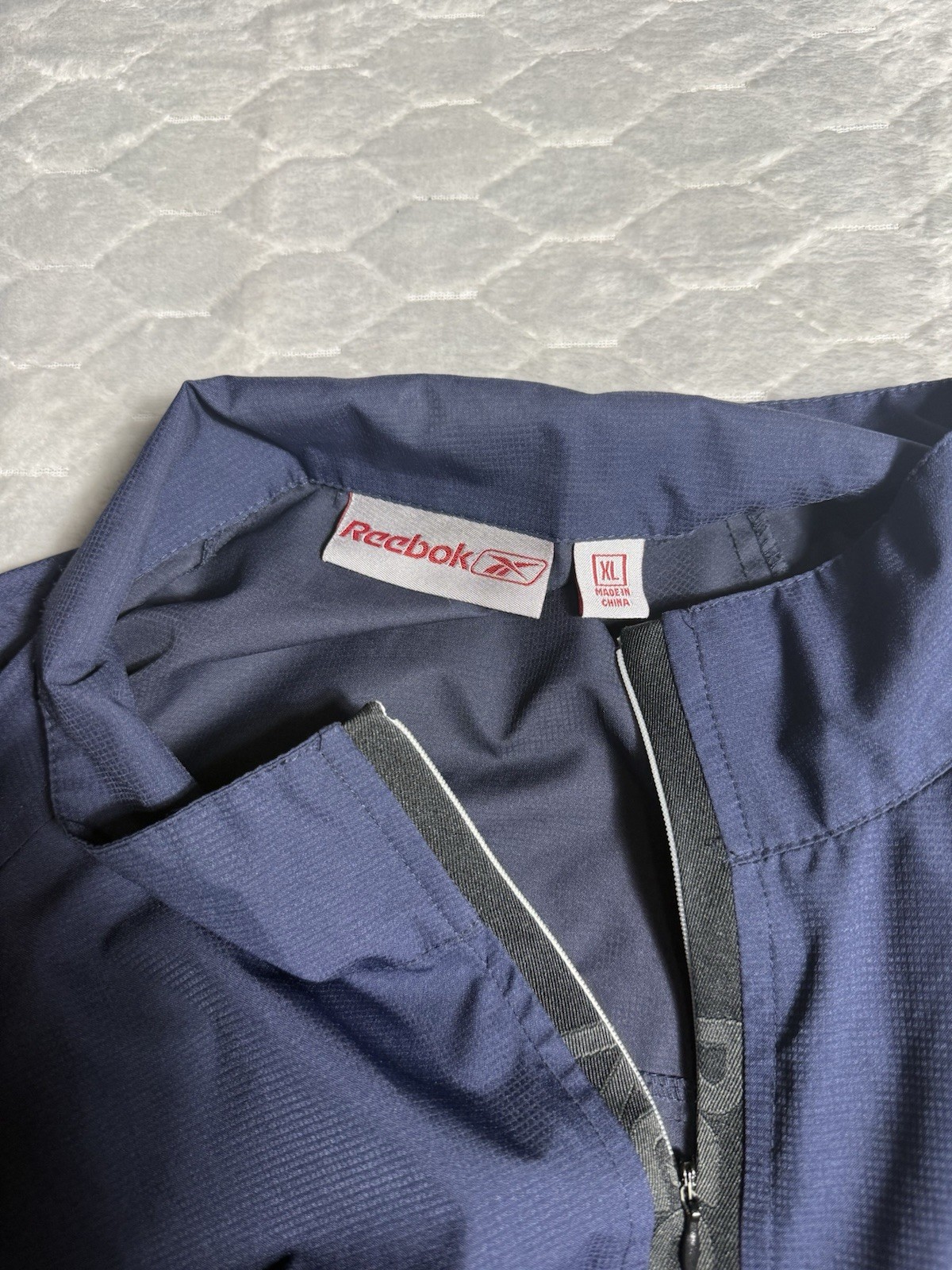 Reebok Mercedes-Benz Quarter Zip Windbreaker Jacket XL Navy Golf Logo