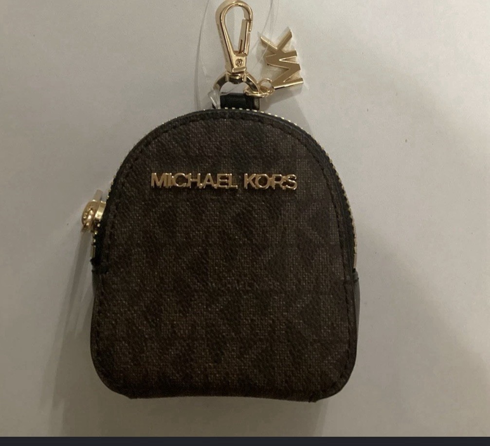 Michael Kors XS Jet Set TravelMini Bag Keychain with Signature Monogram